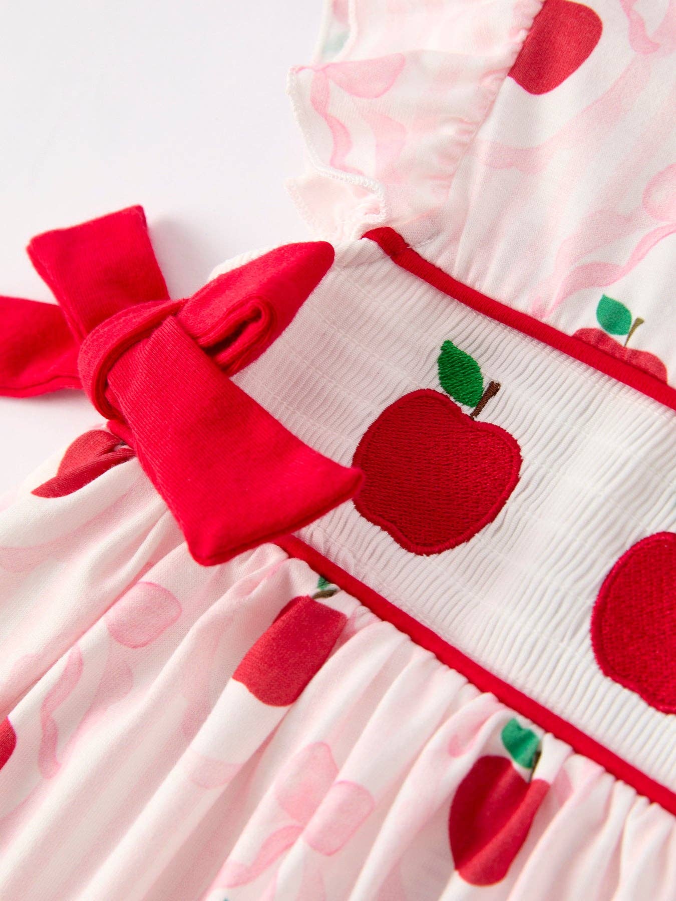 BACK TO SCHOOL Apple Bow Girls' Dress