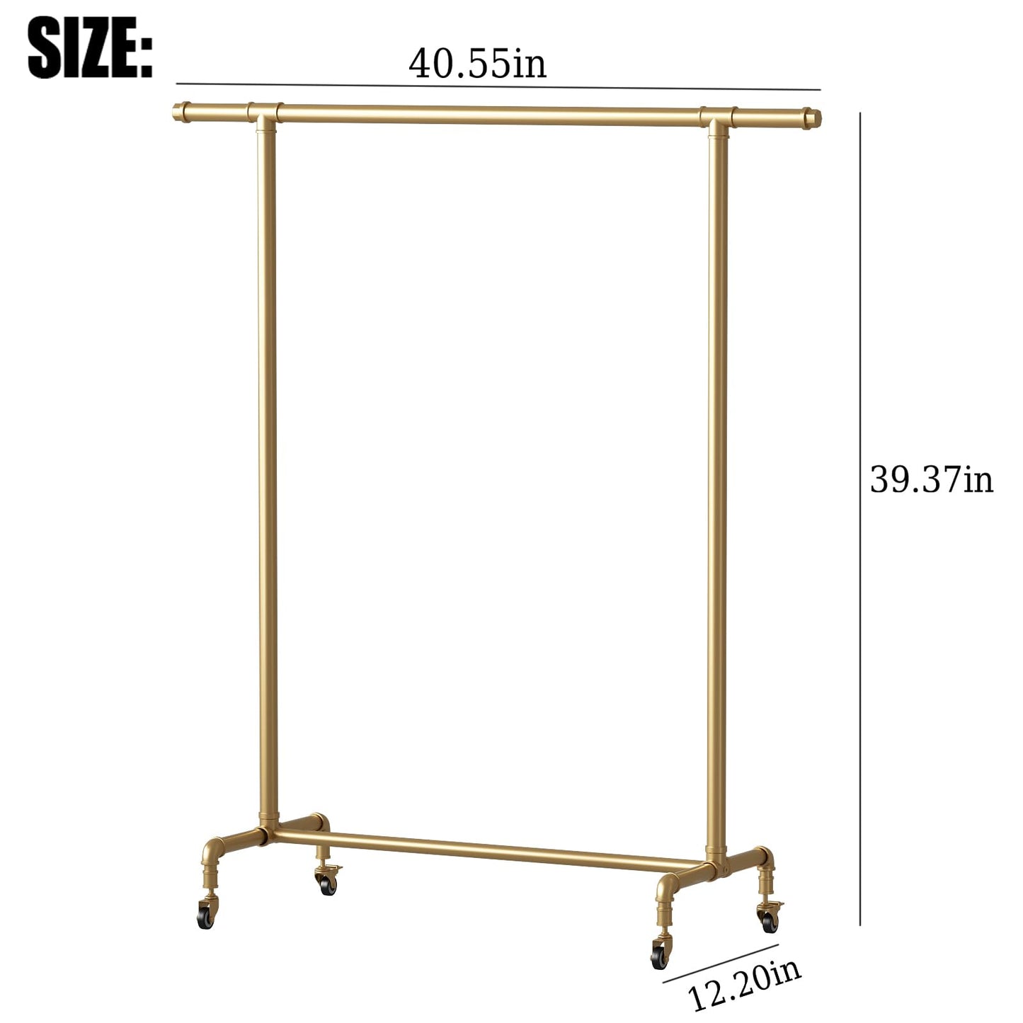Industrial Pipe Clothing Rack,Wall Mounted Clothes Racks Closet Rods for Hanging Clothes Pipe Clothing Rack Wall Mounted Double Rods-49'' BLACK