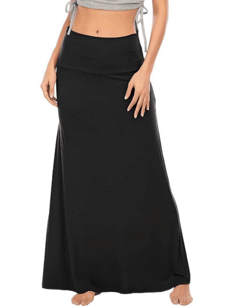 Stretchy Full-Length Maxi Skirt