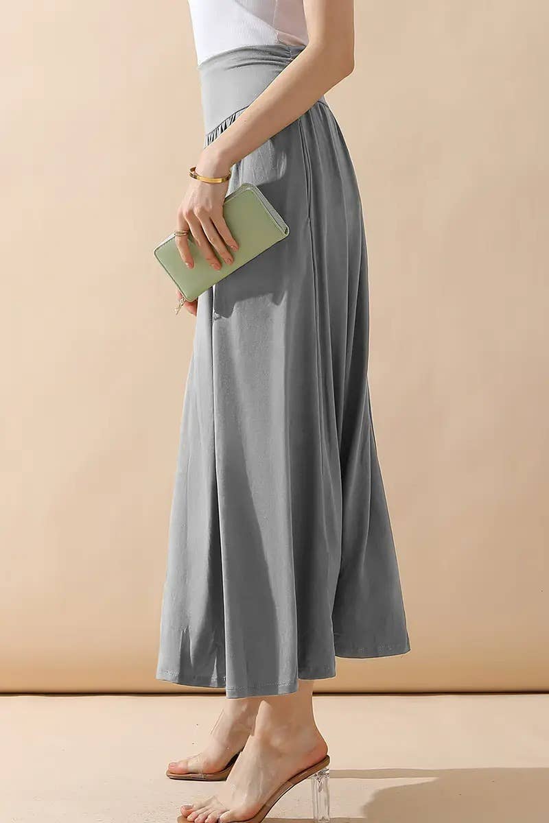 Women’s High-Waist Drawstring A-Line Maxi