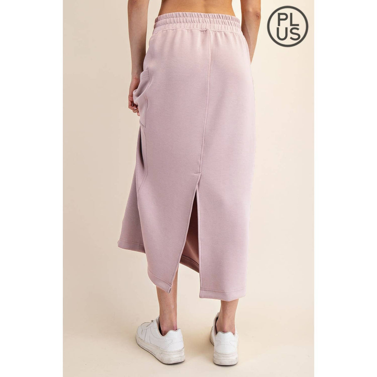 PLUS SIZE MODAL SCUBA LONG SKIRT