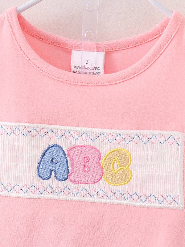 Back To School Girls "ABC" Embroidered Ruffle Set