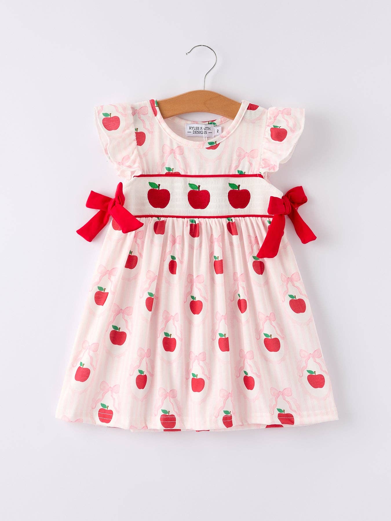 BACK TO SCHOOL Apple Bow Girls' Dress
