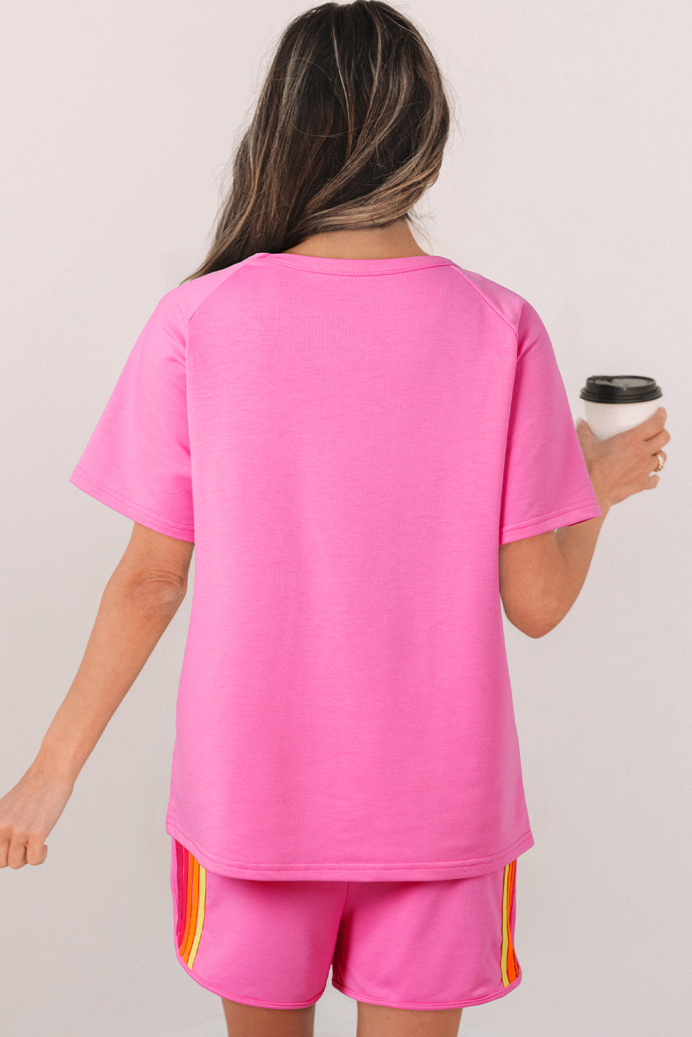 Bonbon Striped Patch Front Casual Tee