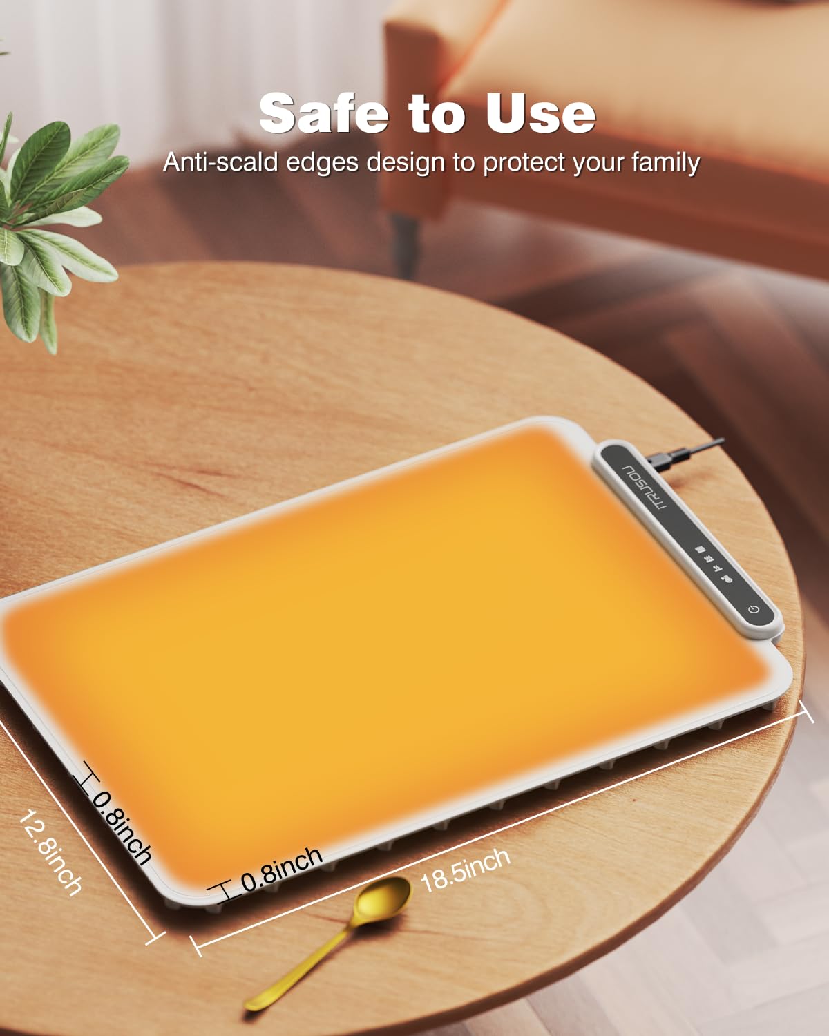 Food Warming Mat, iTRUSOU Electric Warming Tray Full Surface Heating to Keep Food Warm or Thawing, Versatile Food Warmer with 3 Temperature Setting for Parties Buffets Gatherings Holidays Daily Use