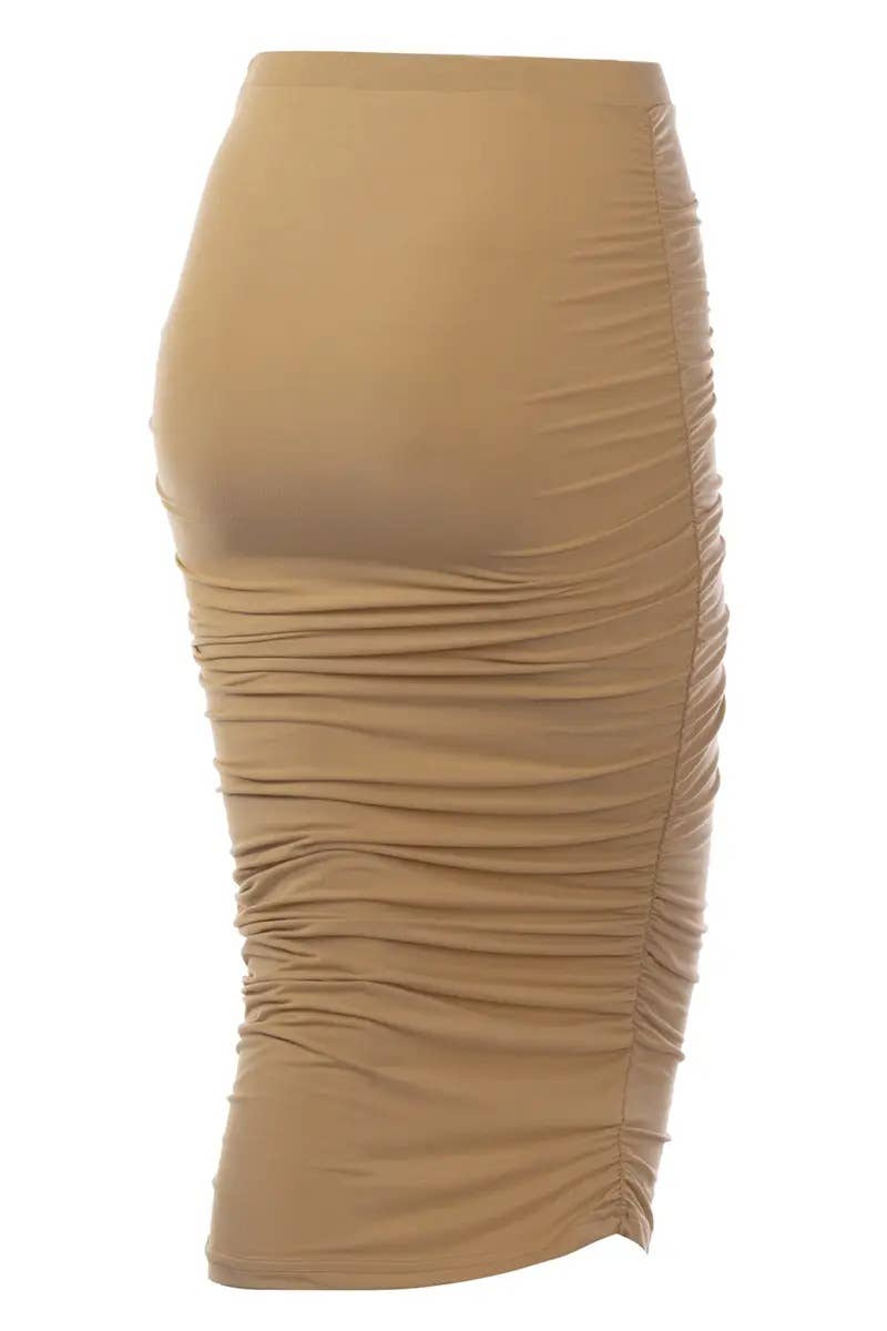 Women’s High-Waist Pleated Pencil Skirt