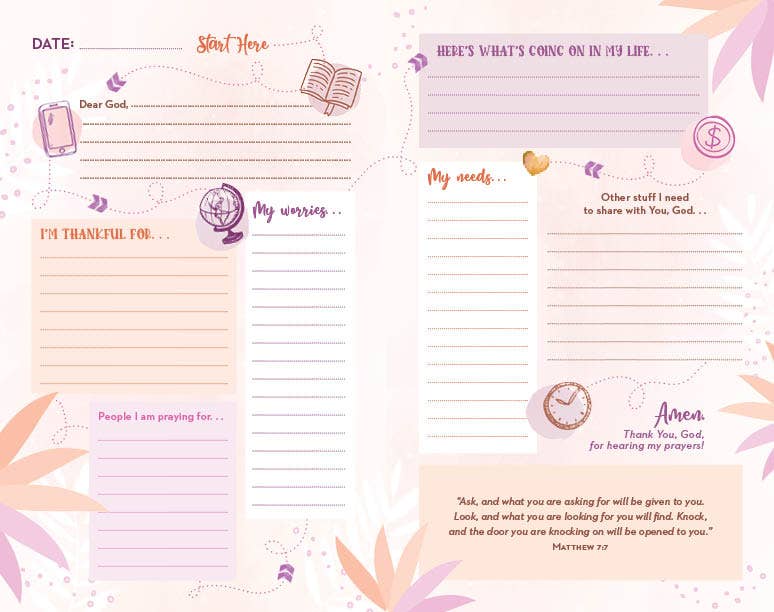 The Prayer Map Bible for Teen Girls NLV [Coral Dandelions]