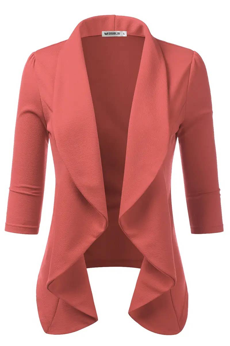 Women’s Linen 3/4 Sleeve Blazer Jacket