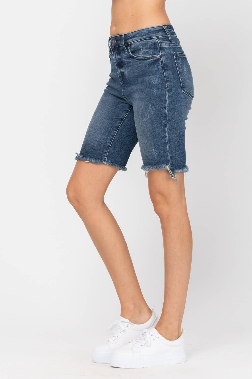 High Rise Cut Off Bermuda Shorts (XL Only)
