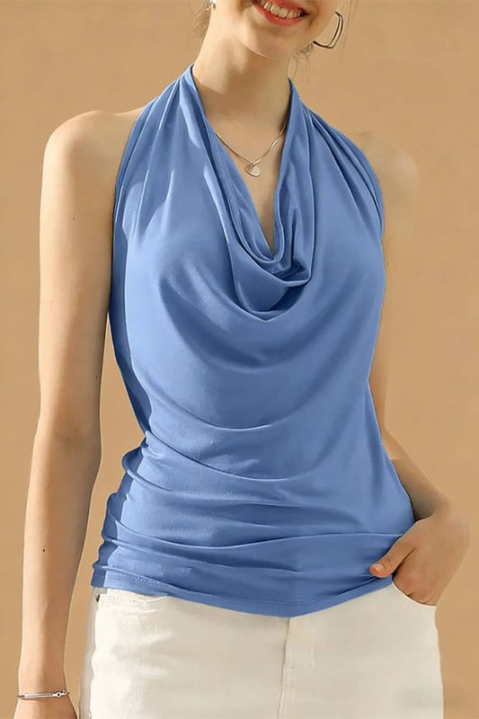 Backless Cross-Pleated Resort Top