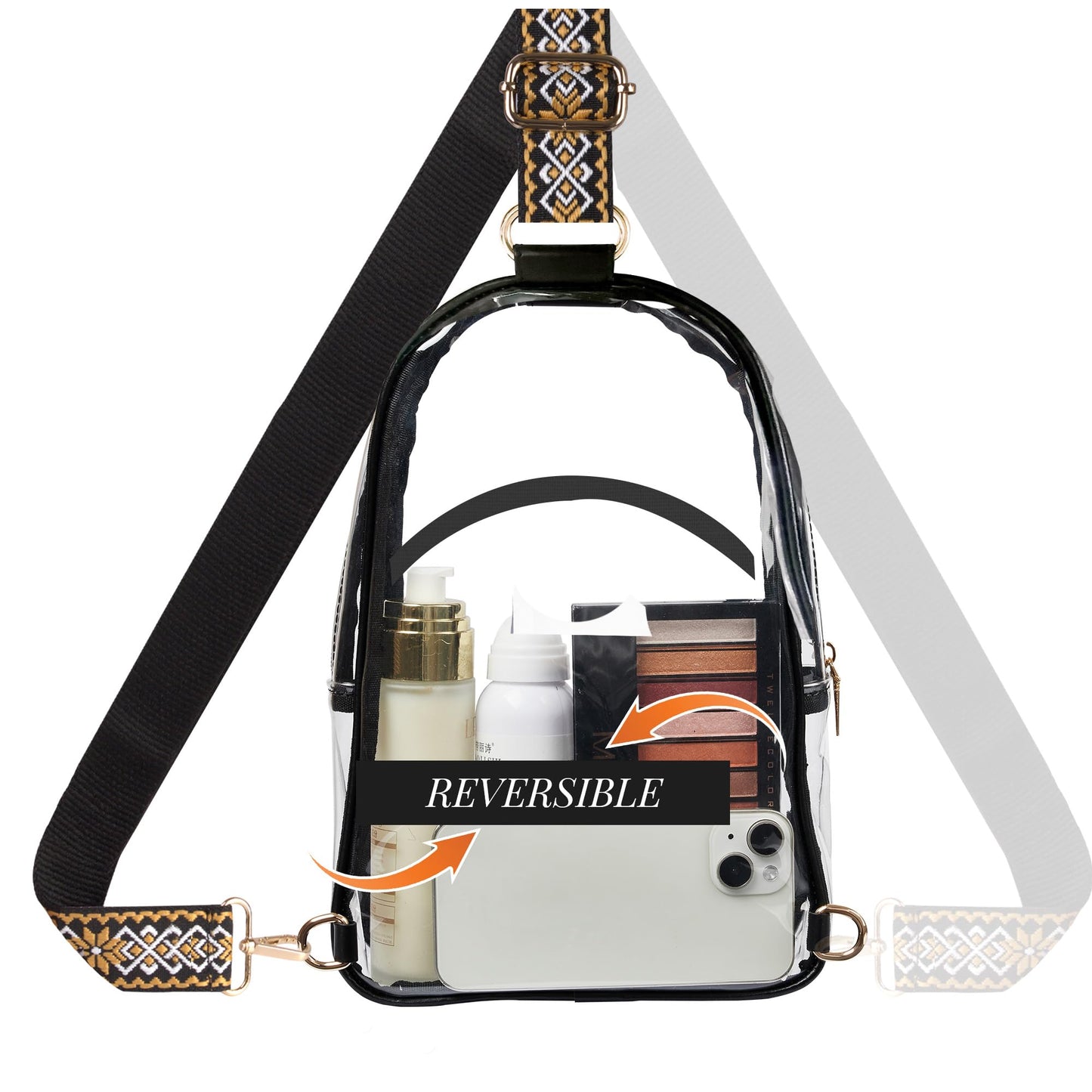 Clear Bag Stadium Approved Crossbody Sling Bag Fanny Pack Backpack Purse for Women Men for Sport Events
