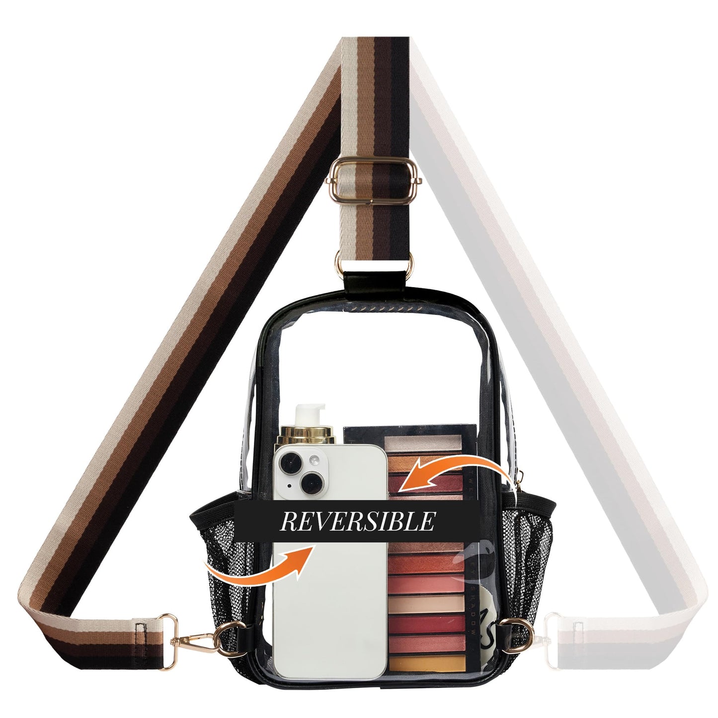 Clear Bag Stadium Approved Crossbody Sling Bag Fanny Pack Backpack Purse for Women Men for Sport Events