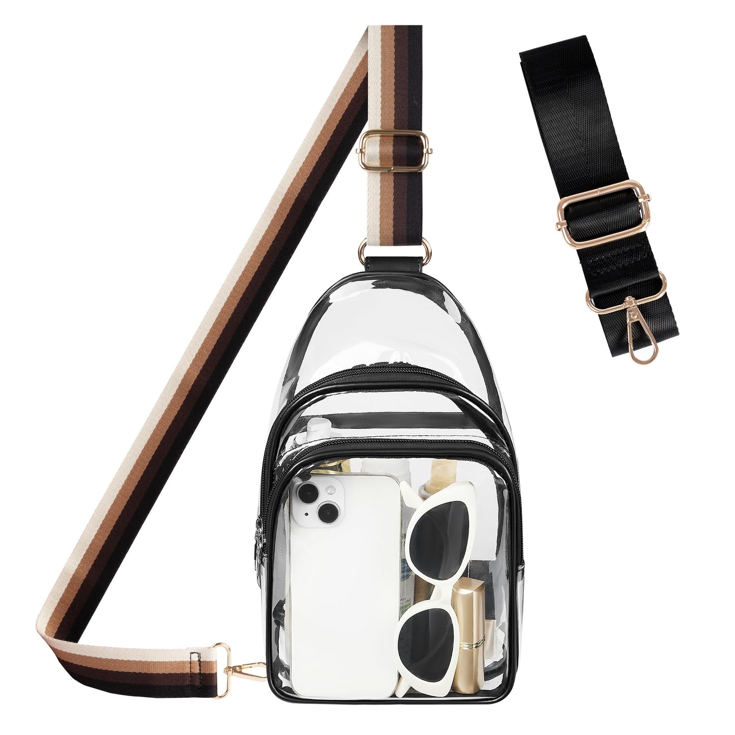 Clear Bag Stadium Approved Crossbody Sling Bag Fanny Pack Backpack Purse for Women Men for Sport Events