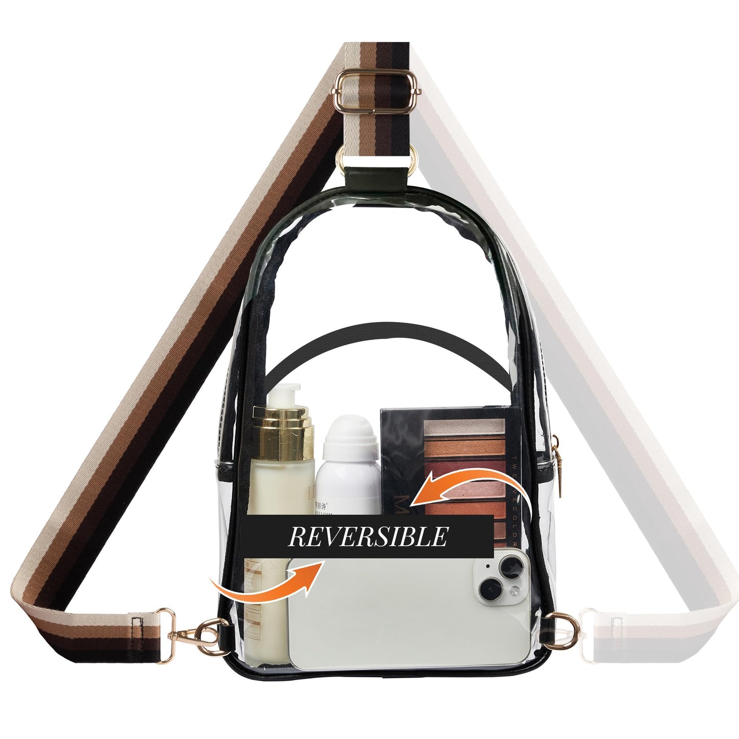 Clear Bag Stadium Approved Crossbody Sling Bag Fanny Pack Backpack Purse for Women Men for Sport Events