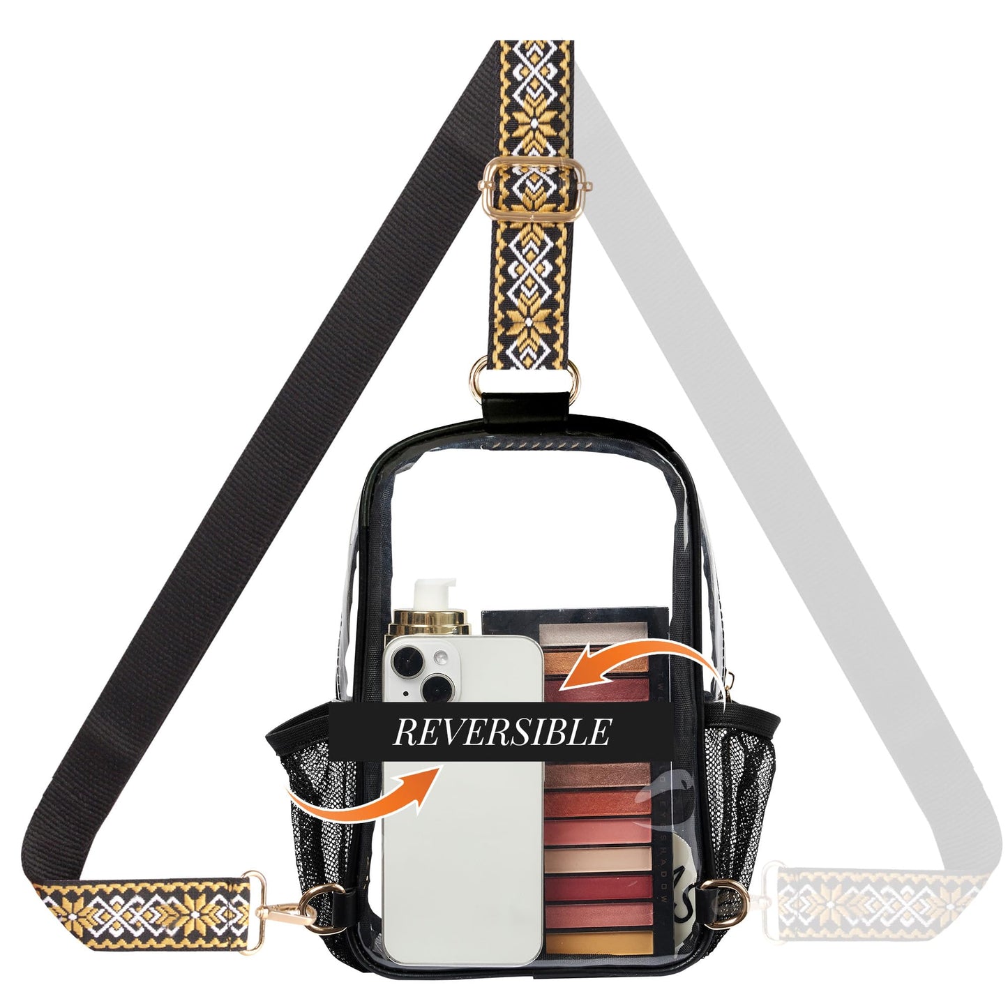 Clear Bag Stadium Approved Crossbody Sling Bag Fanny Pack Backpack Purse for Women Men for Sport Events