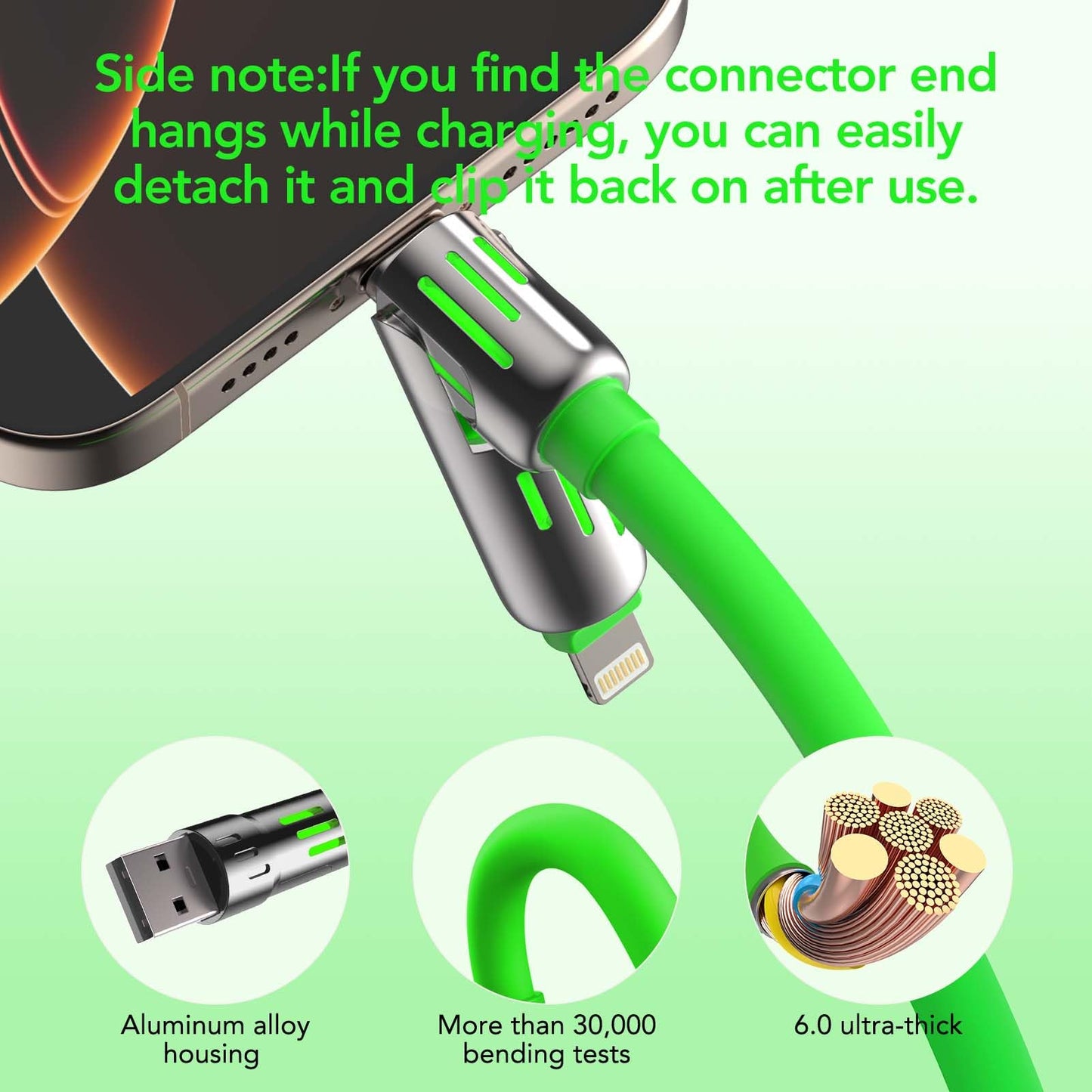4-in-1 Universal Multi USB Charging Cable – 240W Max Fast Charger Cord with Multiple Connectors for iPhone 16/15/14/13, iPad, Samsung, MacBook, Tablets & More (Rich Black, 6.6Ft)