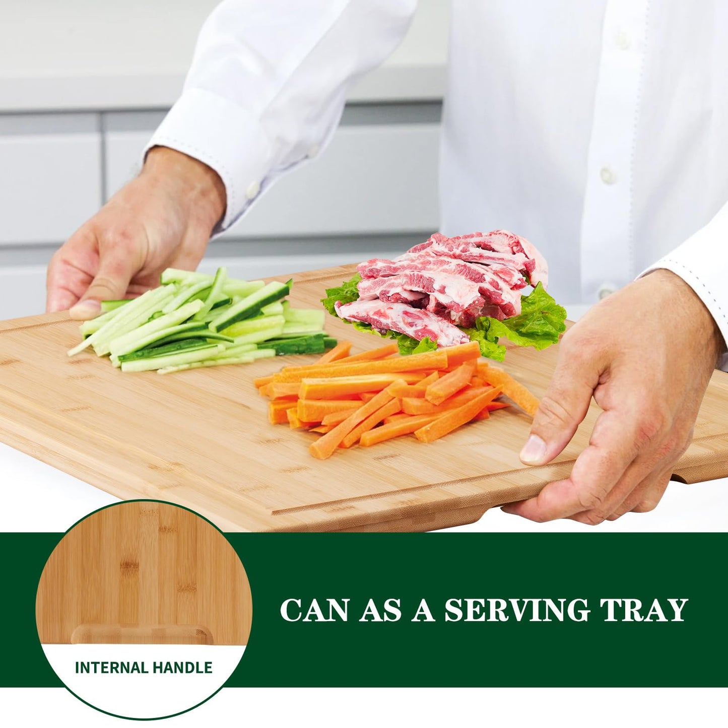 [2024 UPGRADE] Hifybaty Over The Sink Cutting Board - Expandable Cutting Board Over Sink, Bamboo Cutting Boards with Juice Groove, Kitchen Sink Cutting Board