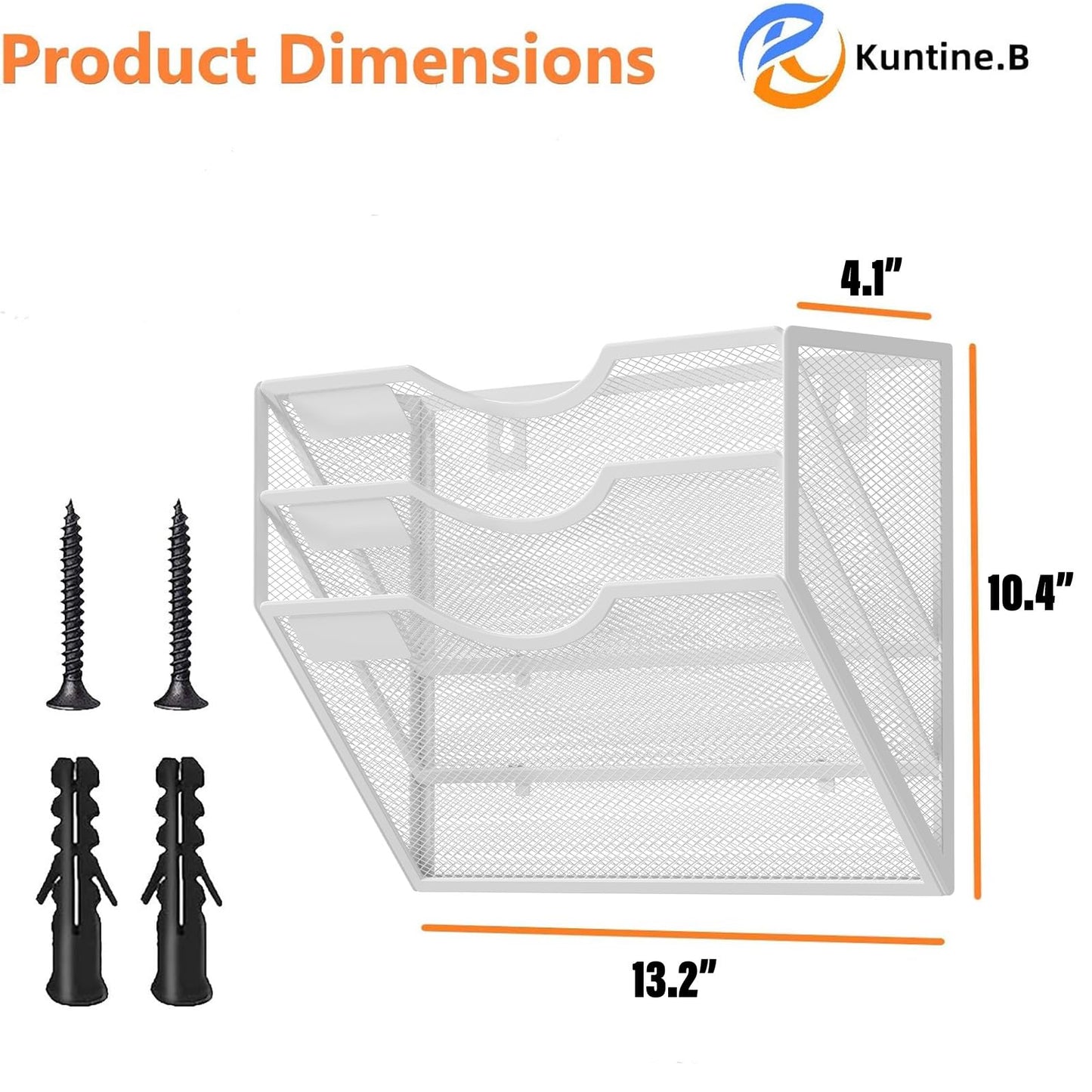 Kuntine.B 5 Pocket Wall File Holder Organizer Office Hanging Magazine Holder Wall File Organizer for Office Home (Black, 5 Tier)