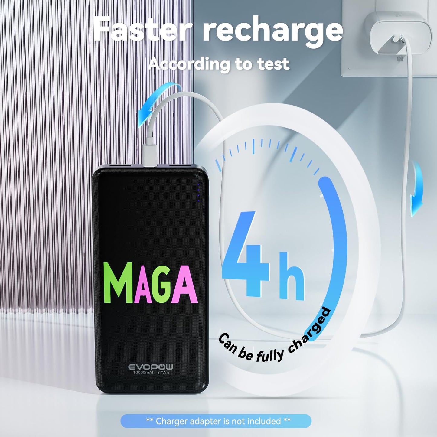 2-Pack Portable Charger, Slimmer 10000mAh 15W Power Bank, USB C in&Out Fast Charging Battery Pack, External Portable Power Bank for iPhone 16 15 14 13 12 iPad Airpods Samsung S23 S22 Pixel etc