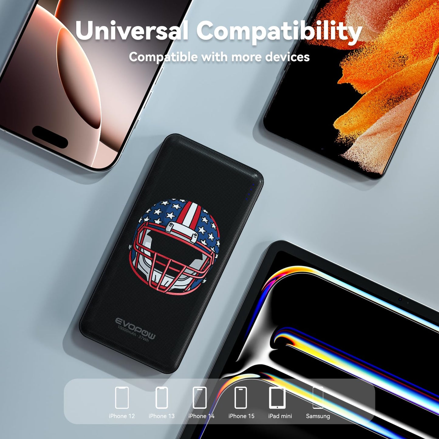 2-Pack Portable Charger, Slimmer 10000mAh 15W Power Bank, USB C in&Out Fast Charging Battery Pack, External Portable Power Bank for iPhone 16 15 14 13 12 iPad Airpods Samsung S23 S22 Pixel etc