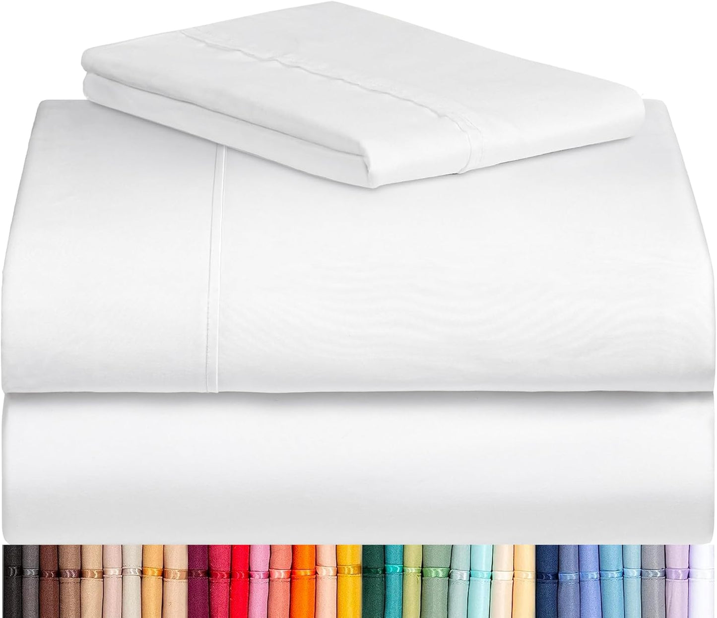 LuxClub 4 PC Full Sheet Set, Breathable Luxury Bed Sheets, Deep Pockets 18" Wrinkle Free Cooling Bed Sheets Machine Washable Hotel Bedding Silky Soft - Light Khaki Full
