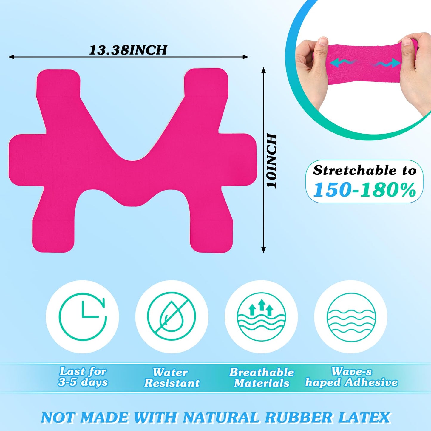 16 Pcs Kinesiology Tape for Ankle Tape Precut, Athletic Original Cotton Waterproof Breathable, Provides Support and Stability to The Target Area for Ligament and Muscle (Pink)