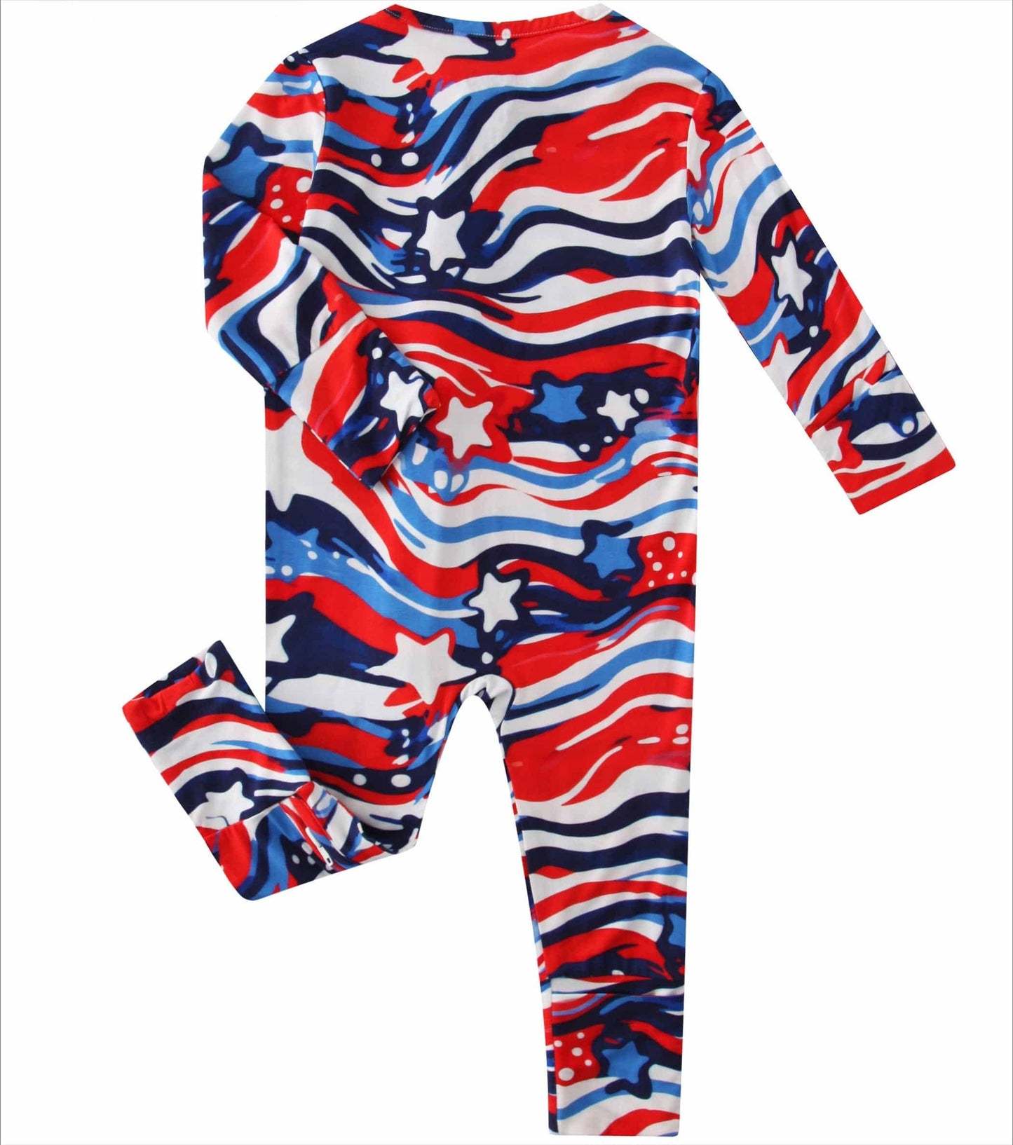 PoshTOT Americana Bamboo Baby Convertible Zippy Romper