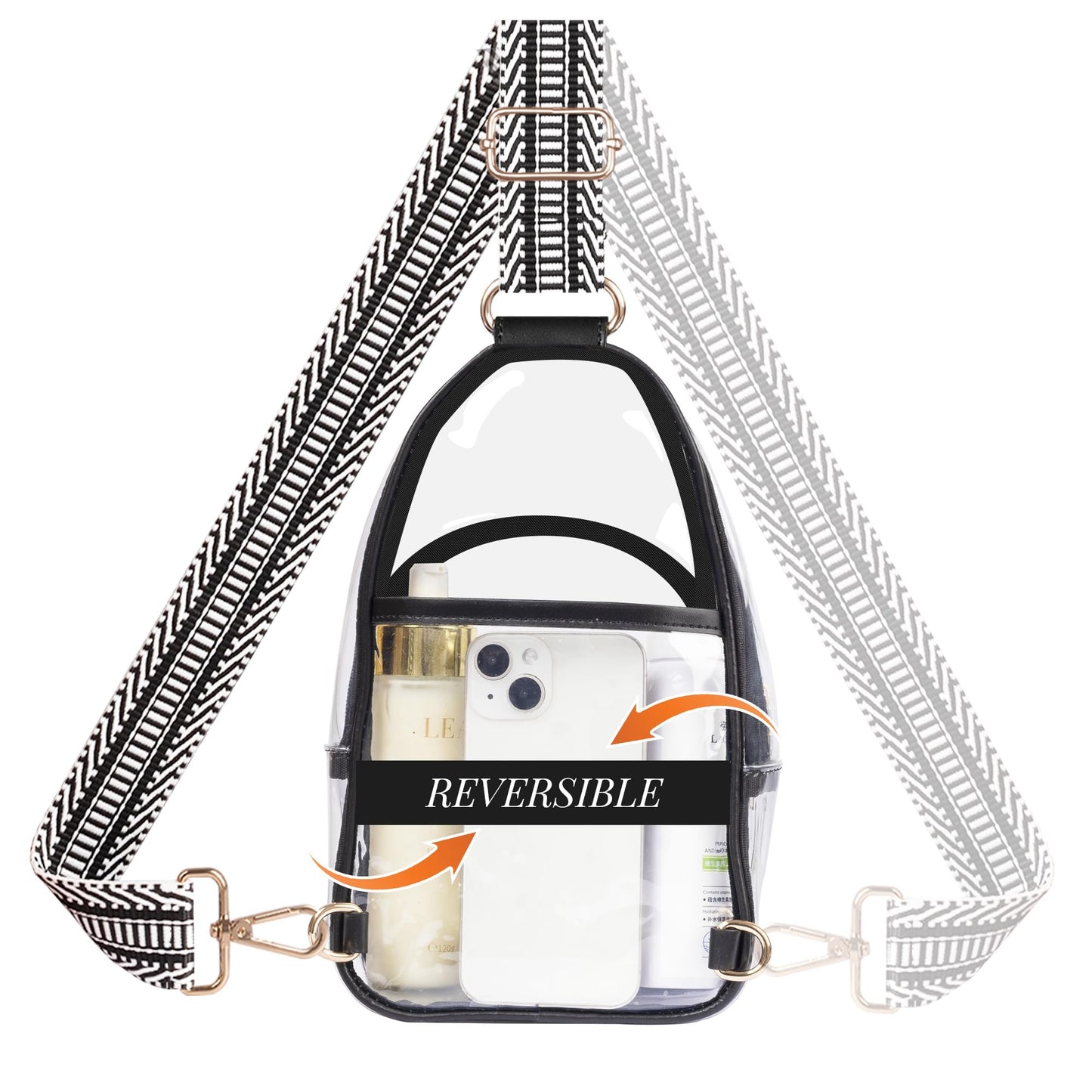 Clear Bag Stadium Approved Crossbody Sling Bag Fanny Pack Backpack Purse for Women Men for Sport Events