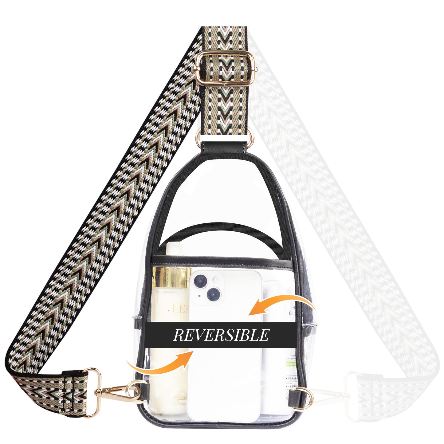 Clear Bag Stadium Approved Crossbody Sling Bag Fanny Pack Backpack Purse for Women Men for Sport Events