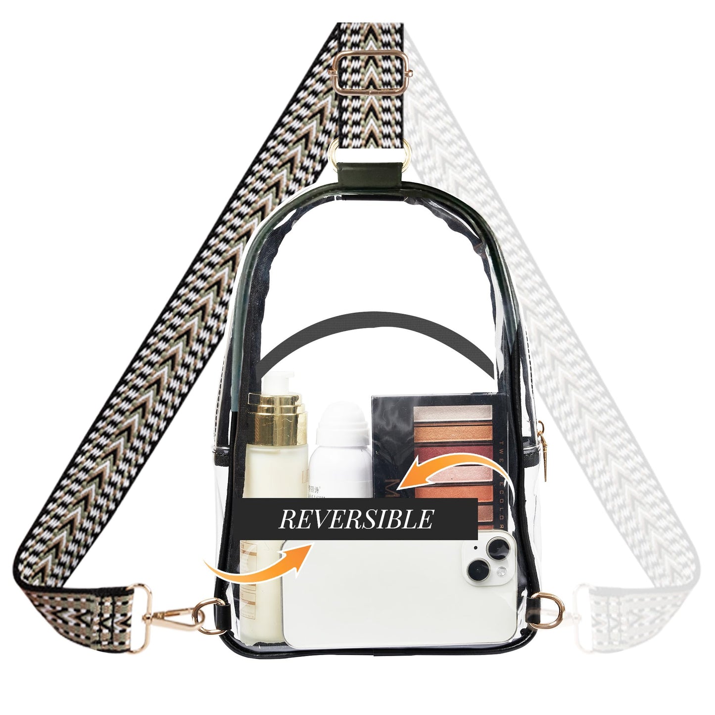 Clear Bag Stadium Approved Crossbody Sling Bag Fanny Pack Backpack Purse for Women Men for Sport Events