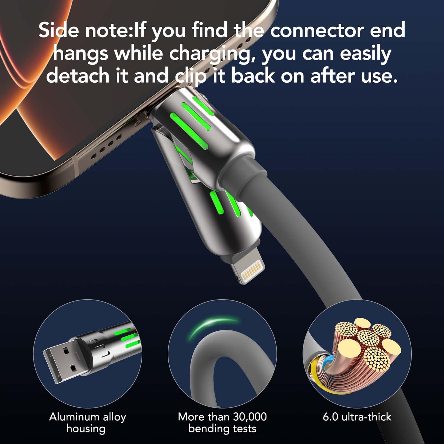 4-in-1 Universal Multi USB Charging Cable – 240W Max Fast Charger Cord with Multiple Connectors for iPhone 16/15/14/13, iPad, Samsung, MacBook, Tablets & More (Rich Black, 6.6Ft)