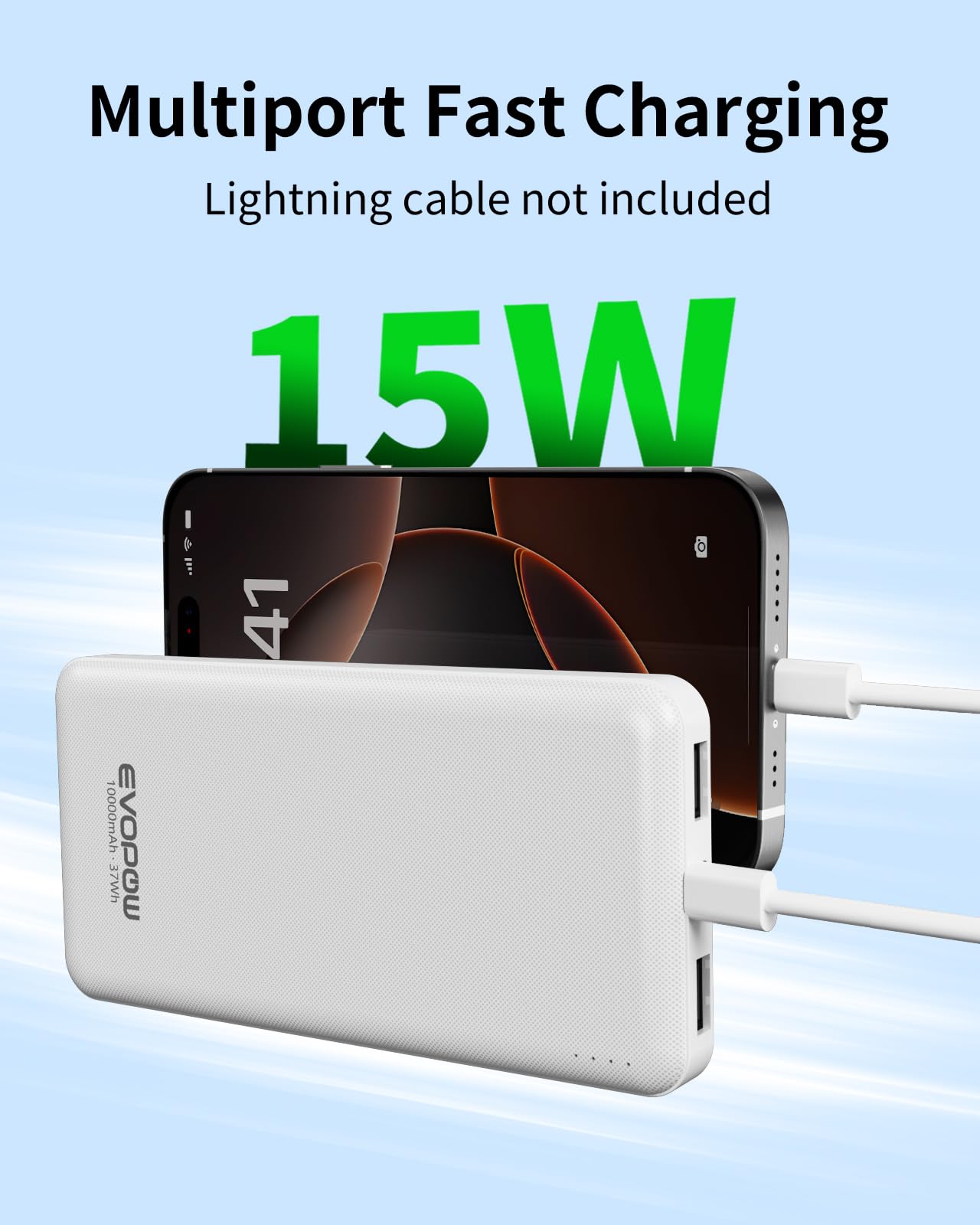 2-Pack Portable Charger, Slimmer 10000mAh 15W Power Bank, USB C in&Out Fast Charging Battery Pack, External Portable Power Bank for iPhone 16 15 14 13 12 iPad Airpods Samsung S23 S22 Pixel etc
