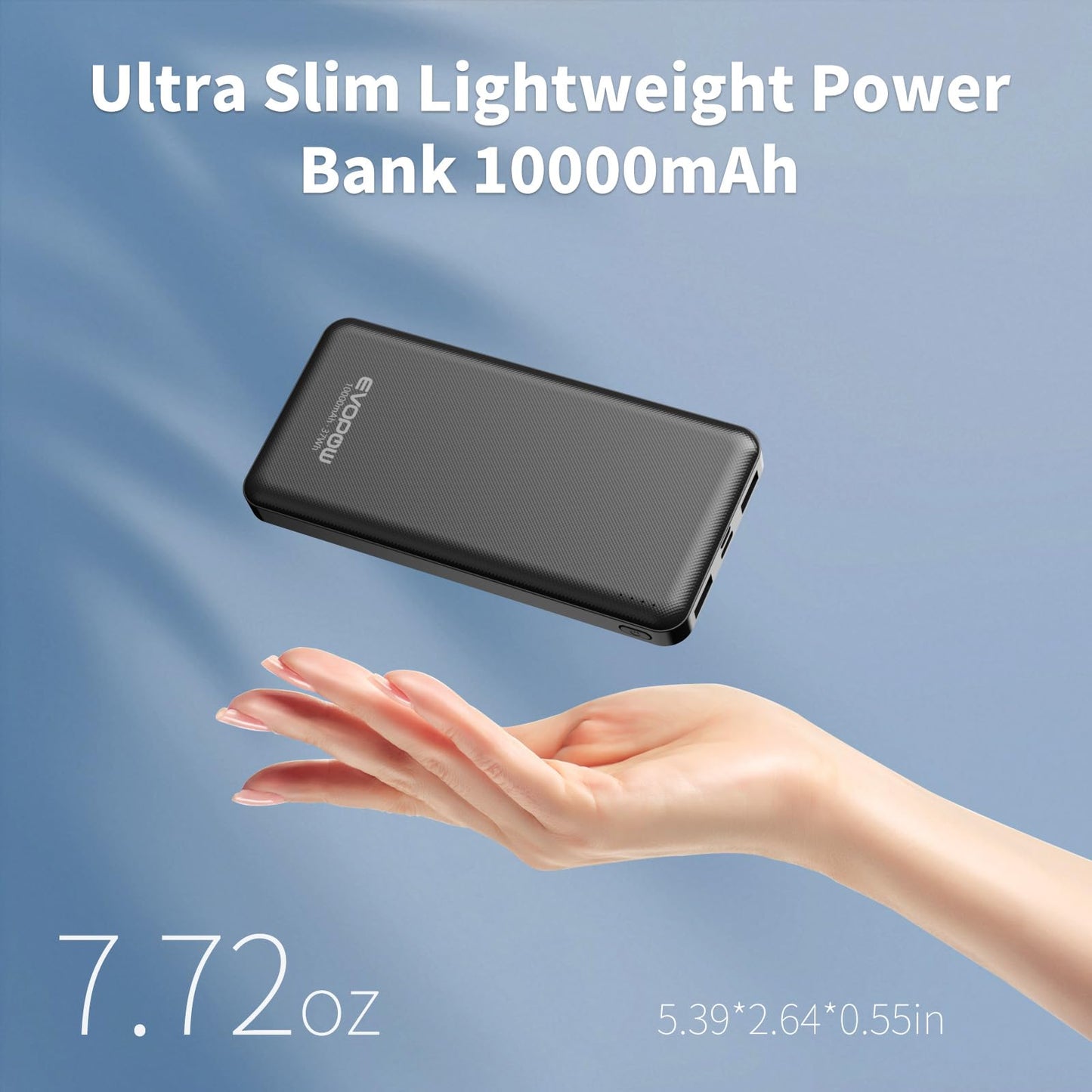2-Pack Portable Charger, Slimmer 10000mAh 15W Power Bank, USB C in&Out Fast Charging Battery Pack, External Portable Power Bank for iPhone 16 15 14 13 12 iPad Airpods Samsung S23 S22 Pixel etc