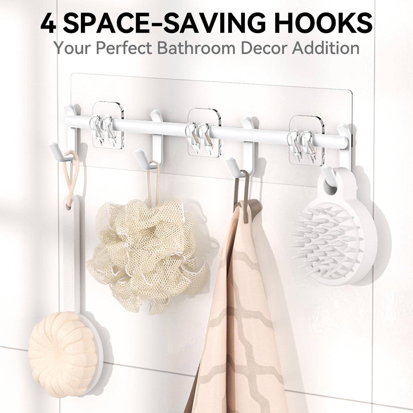 YASONIC Shower Caddy, 6 Pack Large Capacity Shower Organizer with Soap Holder and 12 Hooks, Rustproof Shower Shelves for Inside Shower, No Drilling&Sleek Bathroom Organizers and Storage