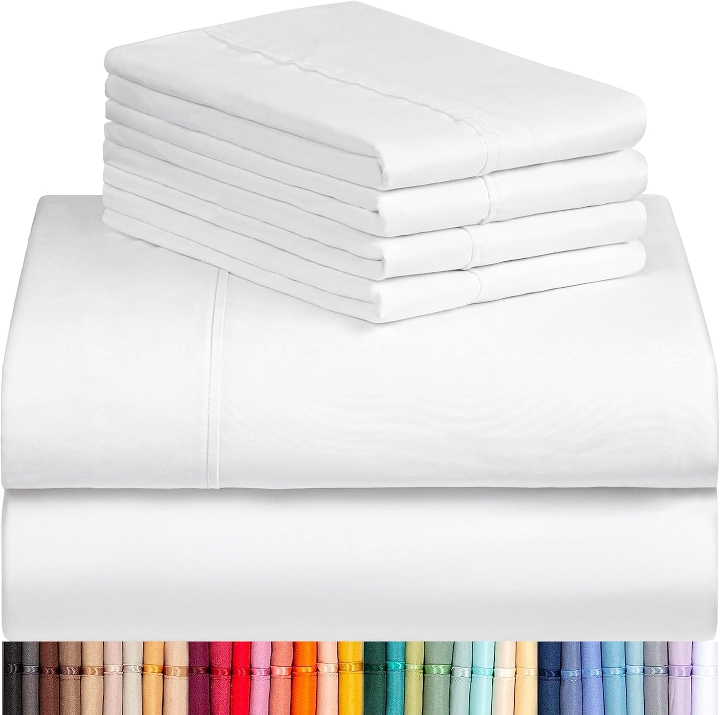LuxClub 4 PC Full Sheet Set, Breathable Luxury Bed Sheets, Deep Pockets 18" Wrinkle Free Cooling Bed Sheets Machine Washable Hotel Bedding Silky Soft - Light Khaki Full
