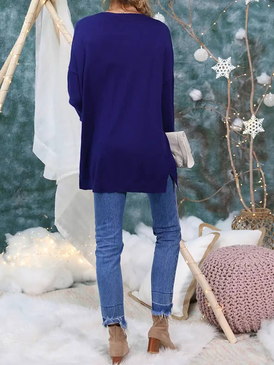 Long Open Front Knit Cardigan Cozy Wrap-Style