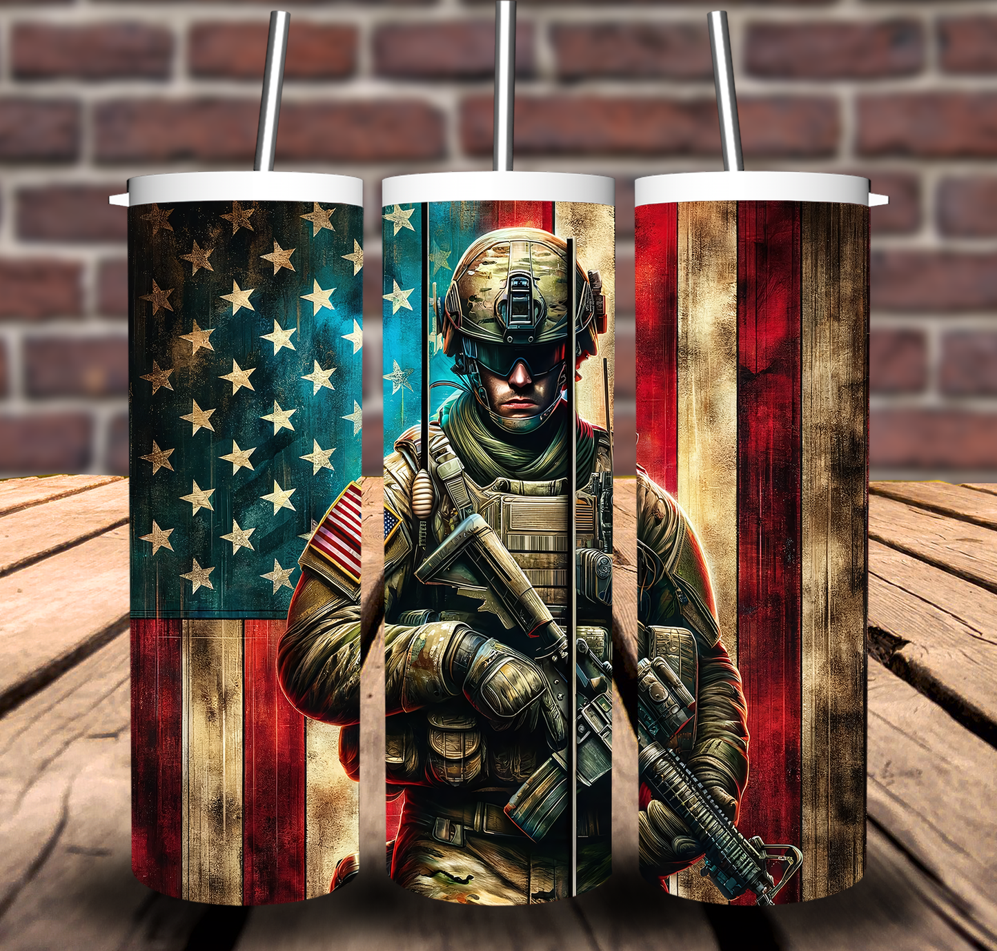 Military Army Navy Marine Air Sublimation Tumbler 20oz 30oz
