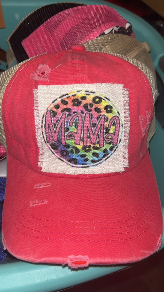 MAMA designed ponytail hat