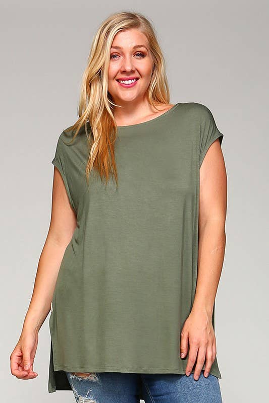 ETK-4160-PL Plus Size Solid Jersey Tunic Top