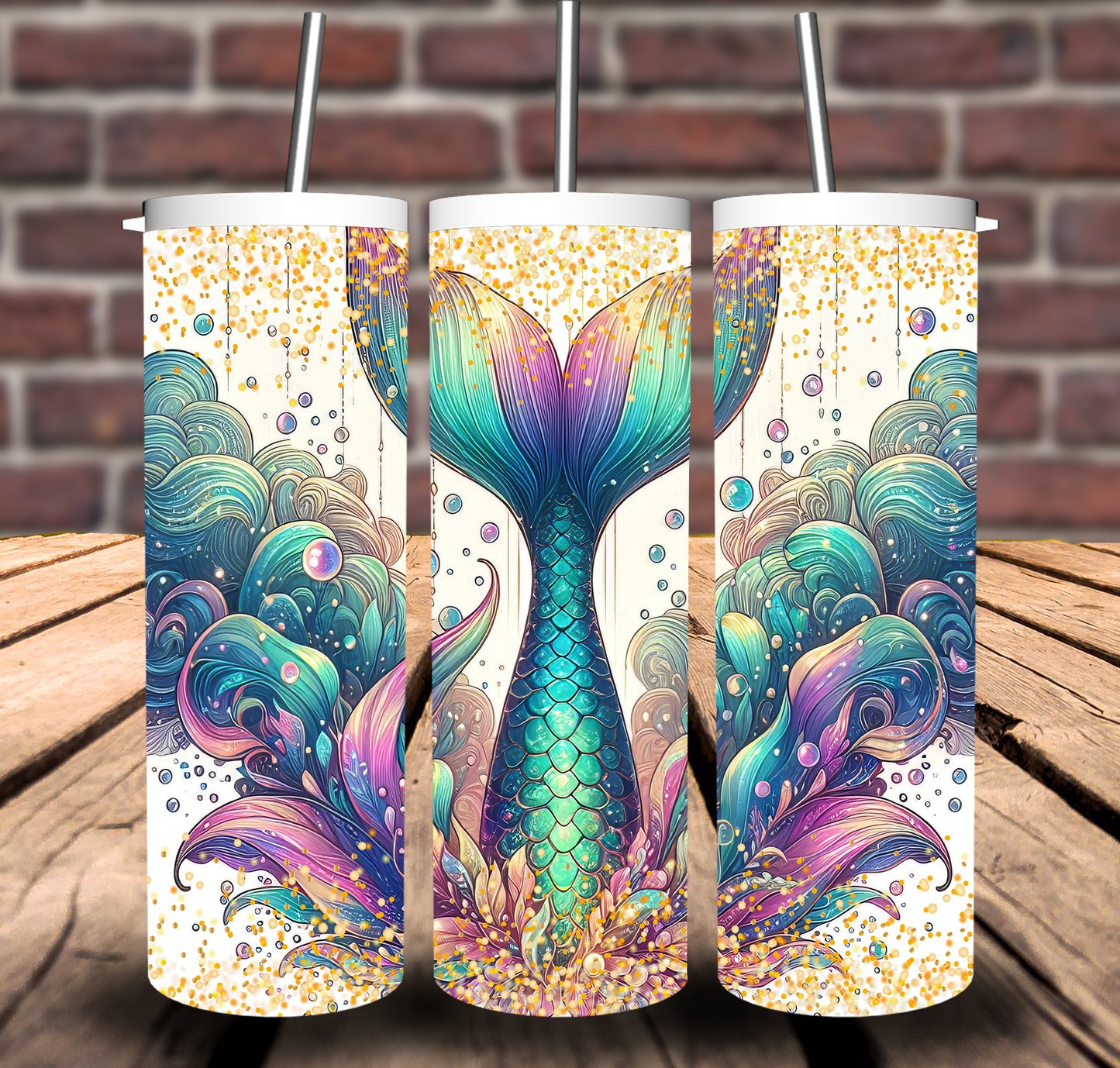 Mermaid Glitter Sublimation Tumbler 20oz 30oz