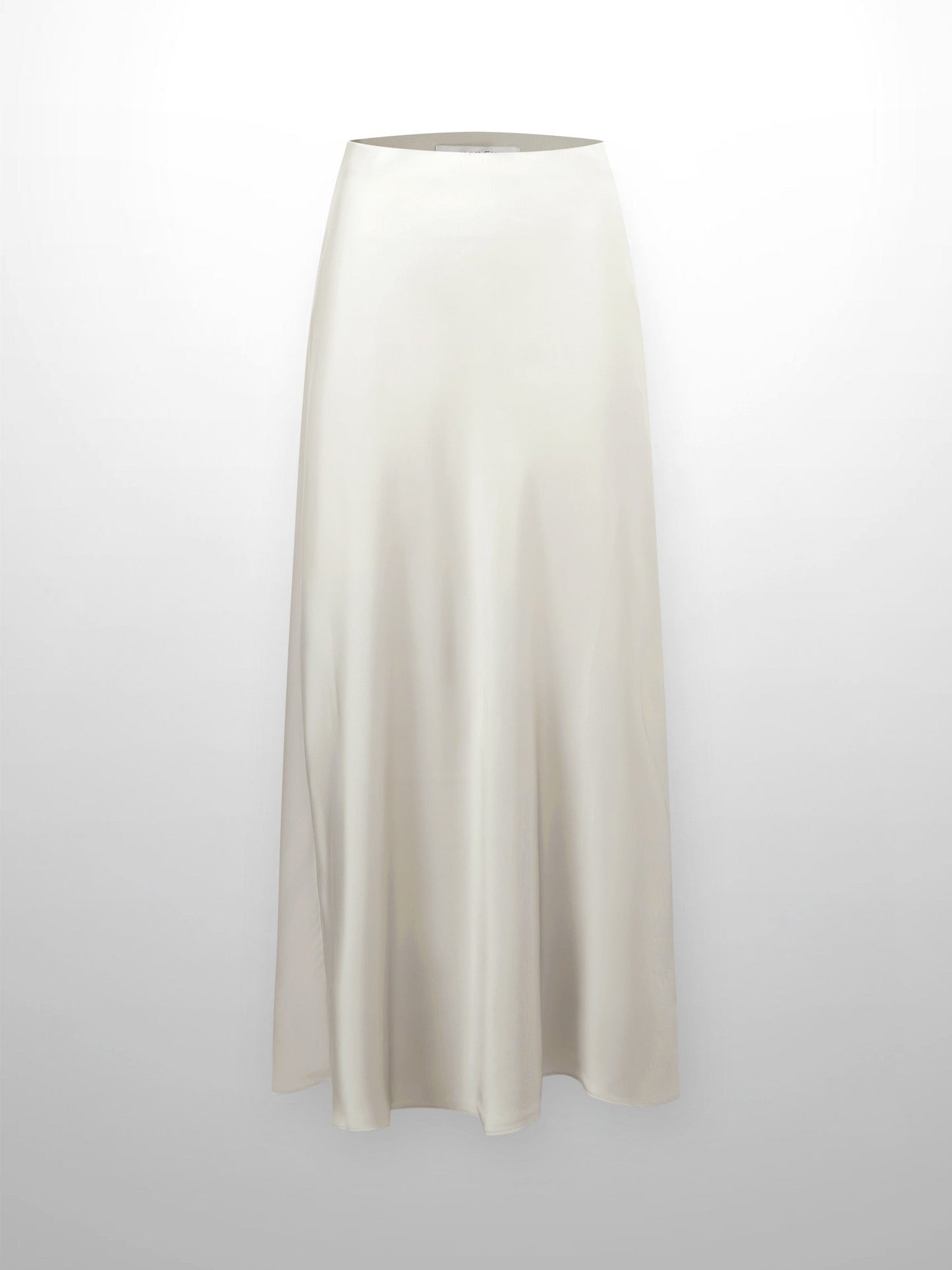 Solid Faux Satin Slip Skirt-Champagne-0