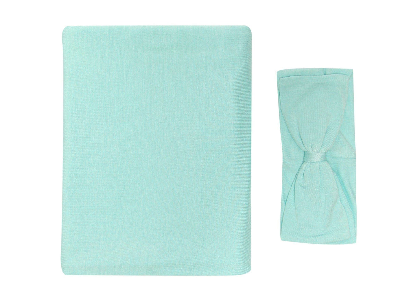 PoshTOT Green Swaddle With Headband Set
