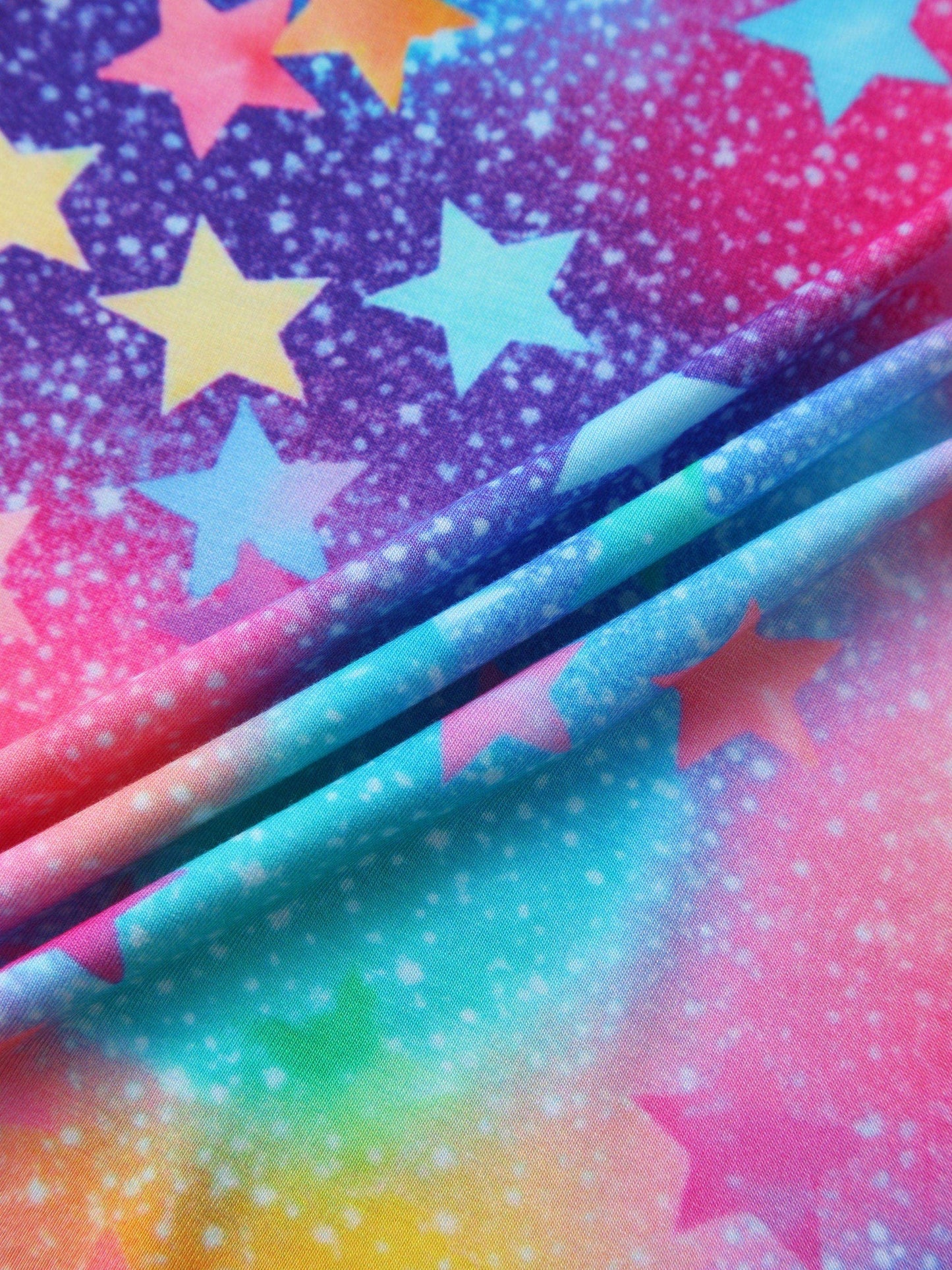 PoshTOT Colorful Stars Bamboo Adult Two-Piece Long Sleeve Pajama Set