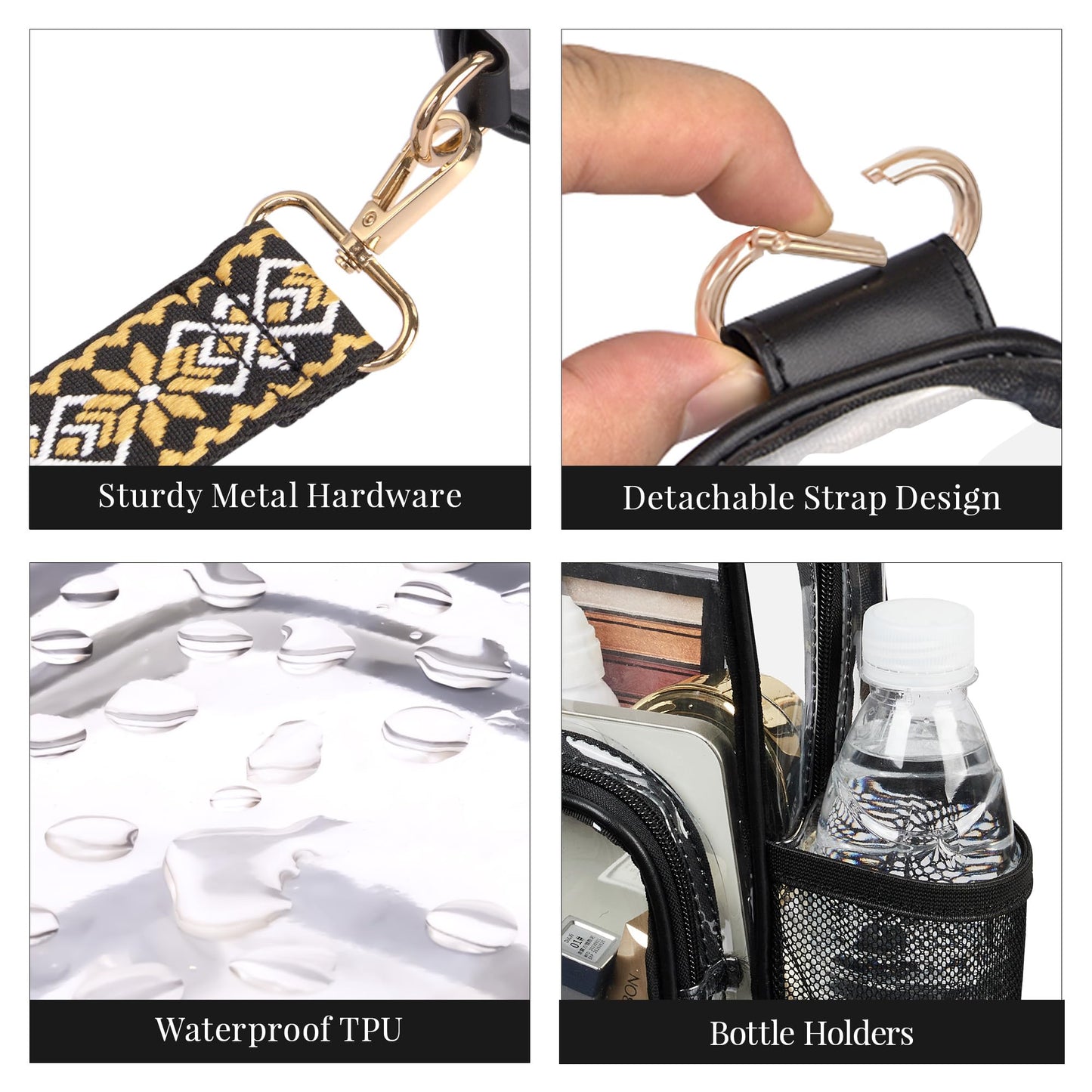 Clear Bag Stadium Approved Crossbody Sling Bag Fanny Pack Backpack Purse for Women Men for Sport Events
