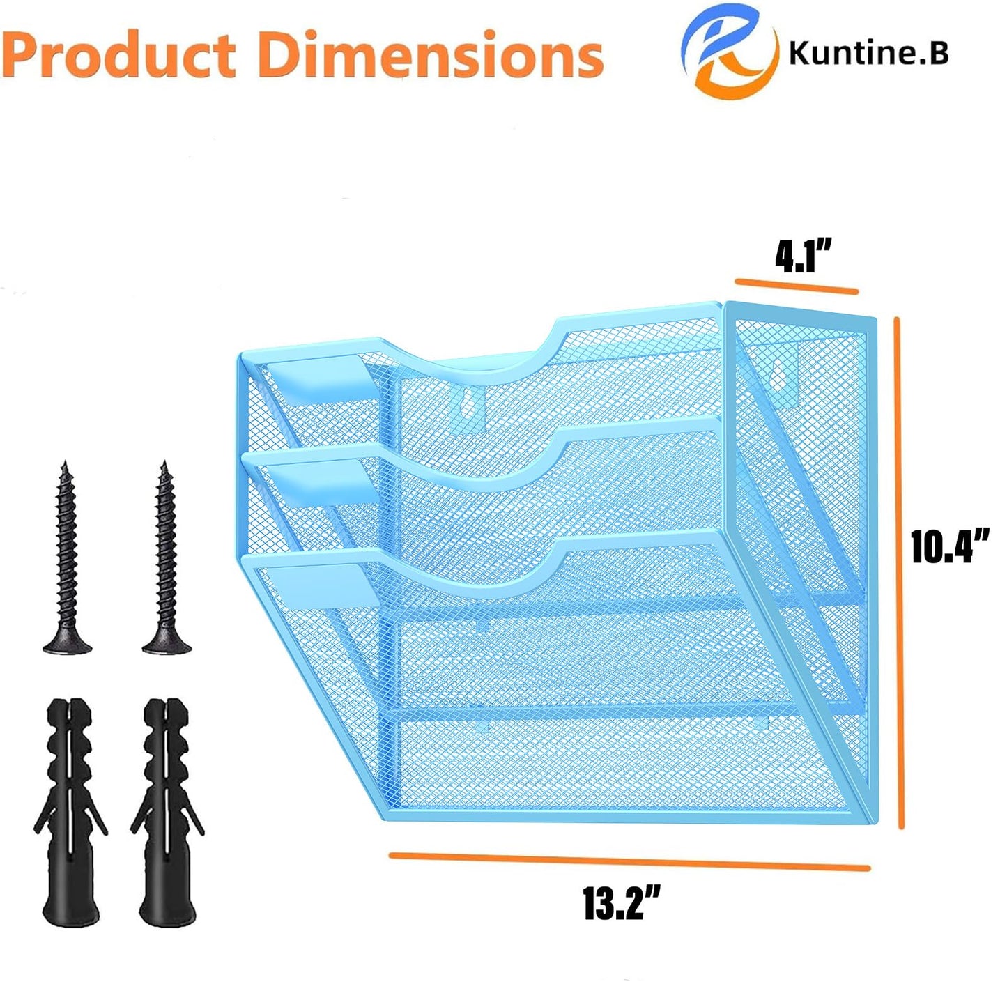 Kuntine.B 5 Pocket Wall File Holder Organizer Office Hanging Magazine Holder Wall File Organizer for Office Home (Black, 5 Tier)