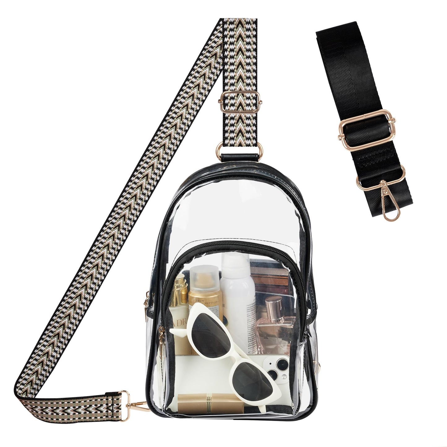 Clear Bag Stadium Approved Crossbody Sling Bag Fanny Pack Backpack Purse for Women Men for Sport Events