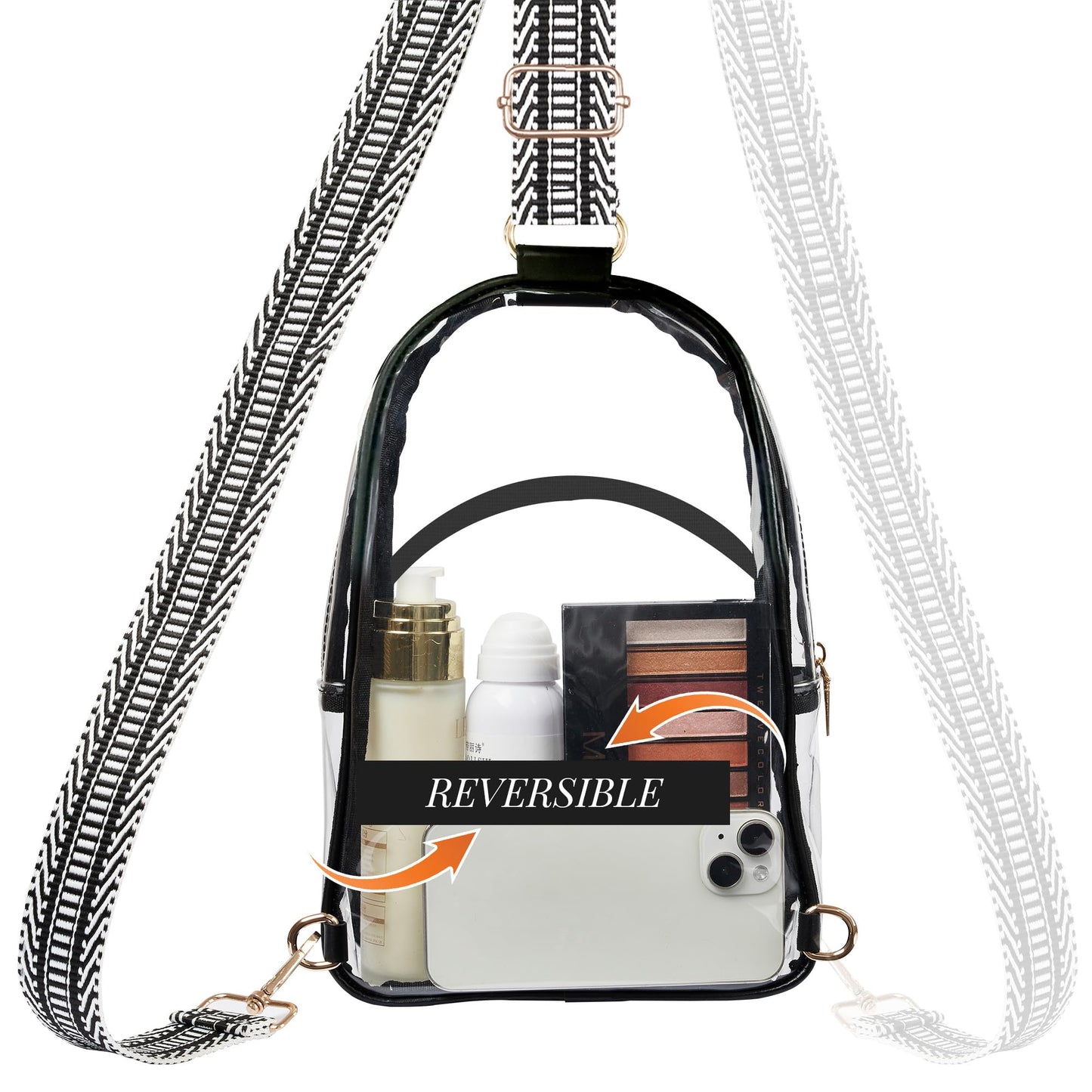 Clear Bag Stadium Approved Crossbody Sling Bag Fanny Pack Backpack Purse for Women Men for Sport Events
