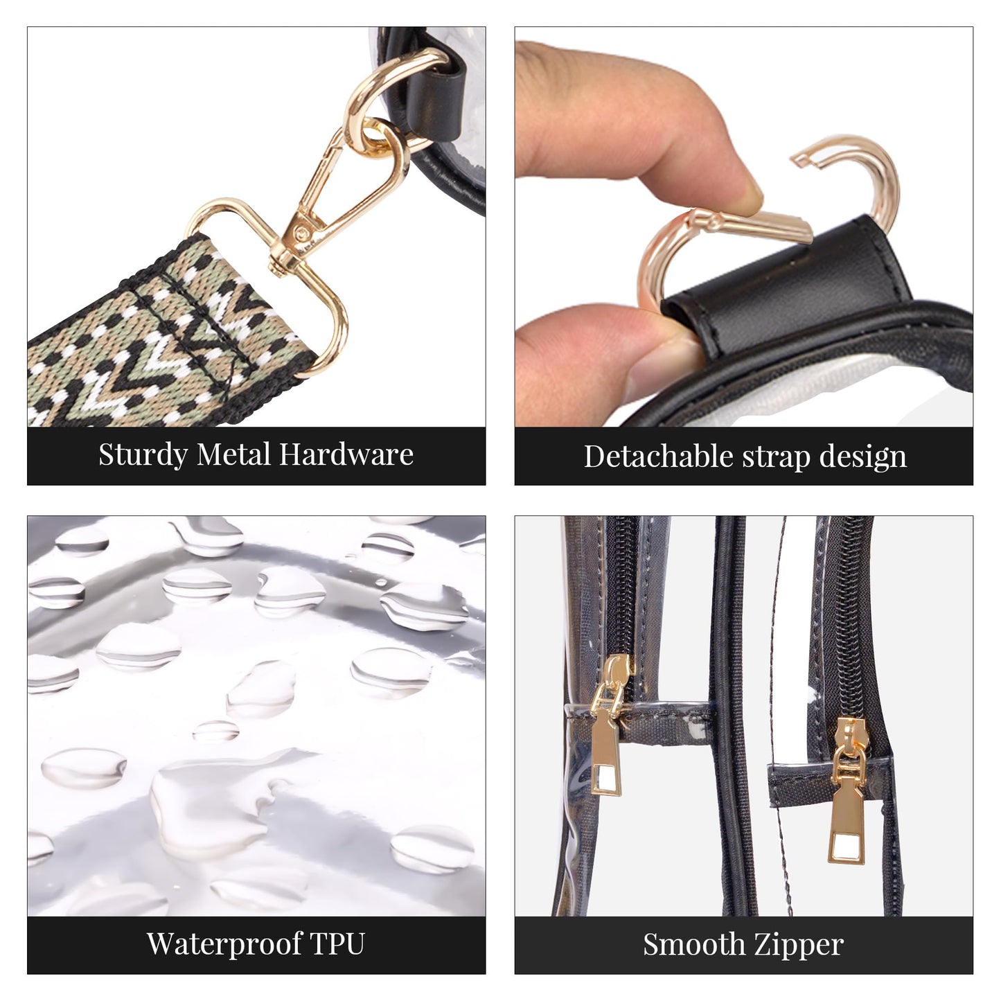 Clear Bag Stadium Approved Crossbody Sling Bag Fanny Pack Backpack Purse for Women Men for Sport Events