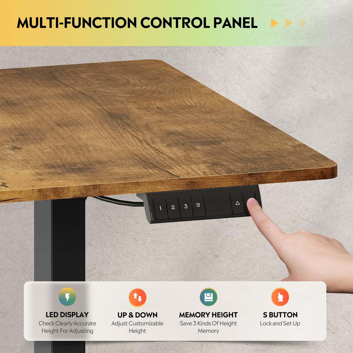 DEVAISE 48 X 24 Inches Electric Standing Desk,Height Adjustable Stand up Desk for Home Office, Ergonomic Sit to Stand Desk with Phone Holder,White