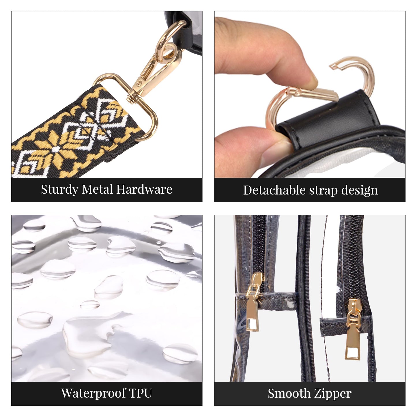 Clear Bag Stadium Approved Crossbody Sling Bag Fanny Pack Backpack Purse for Women Men for Sport Events